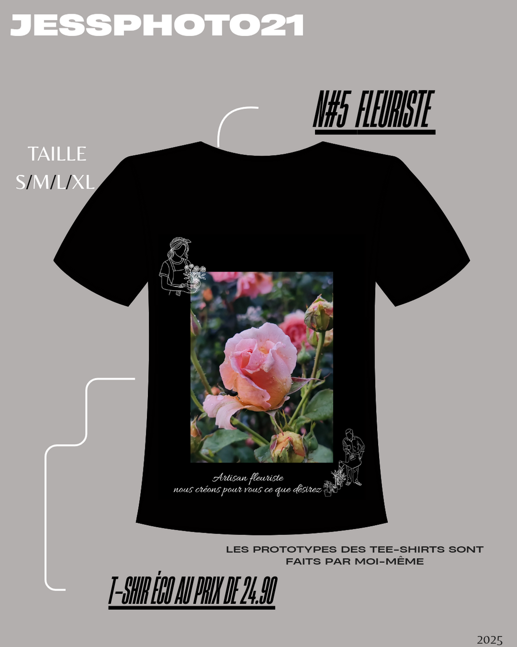 Thee shirt #5 Fleuriste
