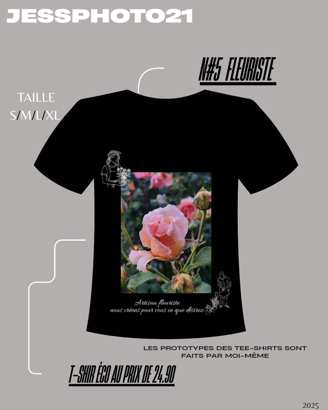 Thee shirt #5 Fleuriste